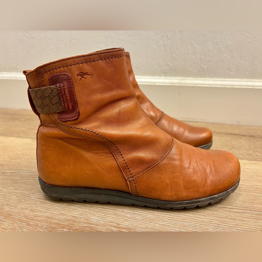 Fluchos Lightweight Comfort Ankle Boots For Women Brown Leather Shoes Size 37